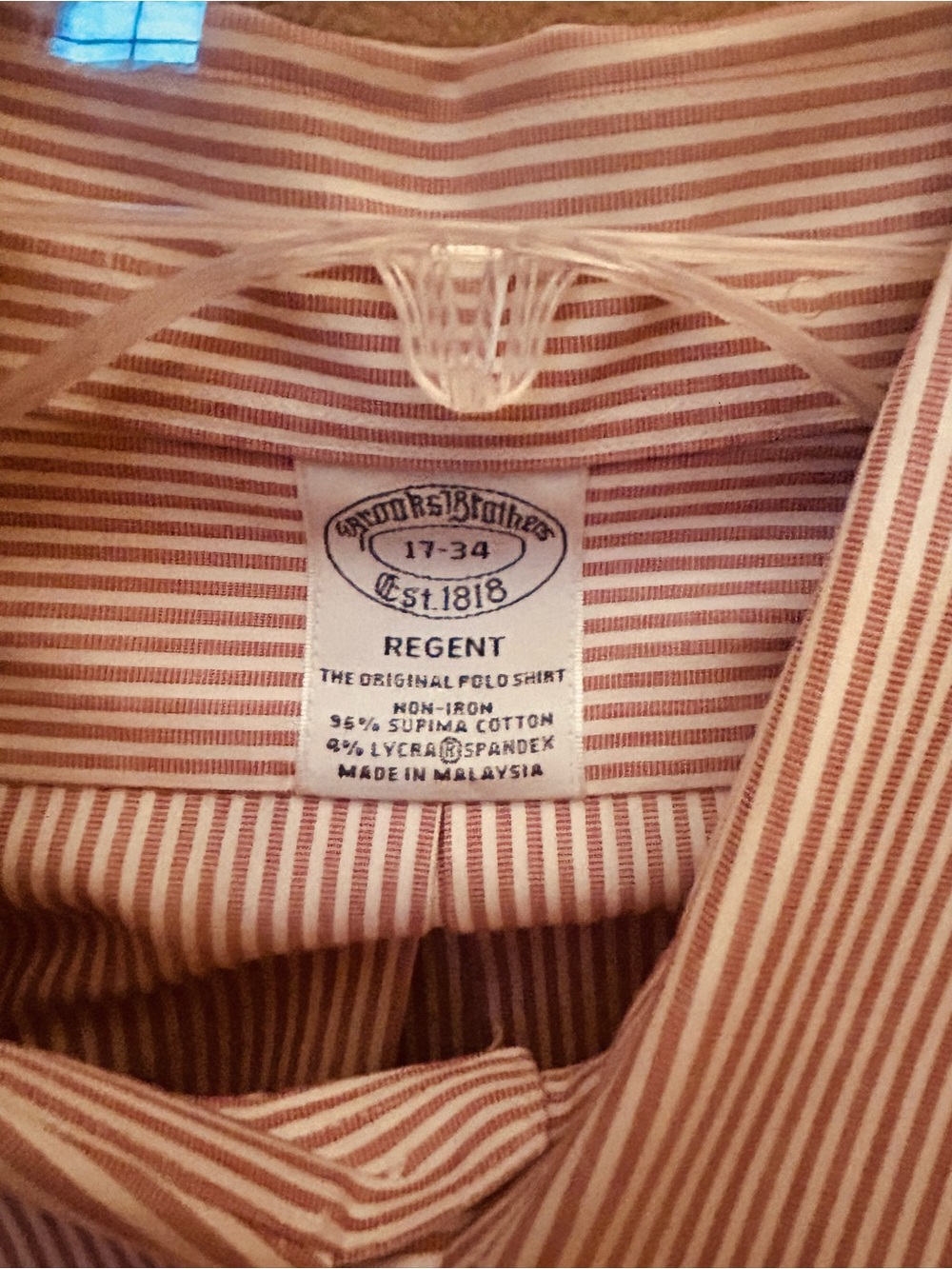 Brooks Brothers White & soft red Stripe Button-Down Dress Shirt. 17 34.